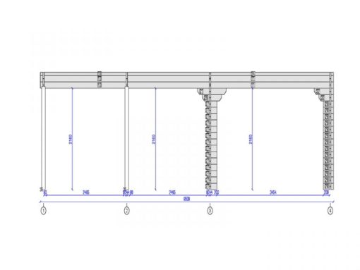 Tivoli - Dubbele carport plat dak met schuur (5,95 m x 7.5m), 44mm