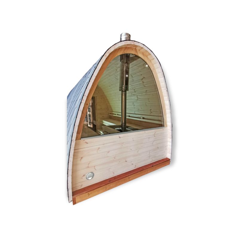 Half panoramavenster voor sauna