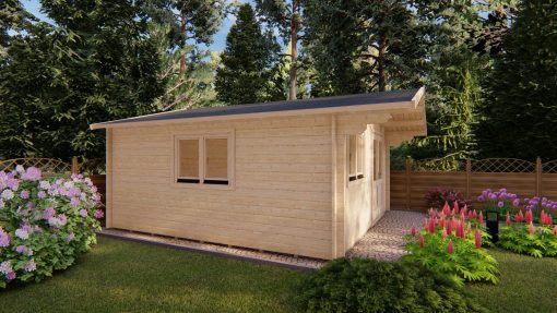 Houten hut LINUS 5x5m, 44 mm