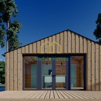 Houten hut – TONIA 15 m² (34 mm + 19 mm houten bekleding)