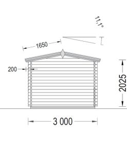 Houten hut – PETER 12m² (3×4) 34mm