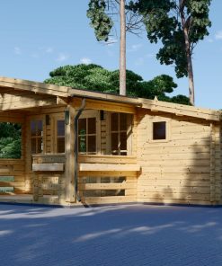 Houten hut - ISLA 18m² + 7m² terras, 44mm/66mm