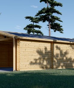 Dubbele houten garage Hangar 48m² (5.95m x 8.m)