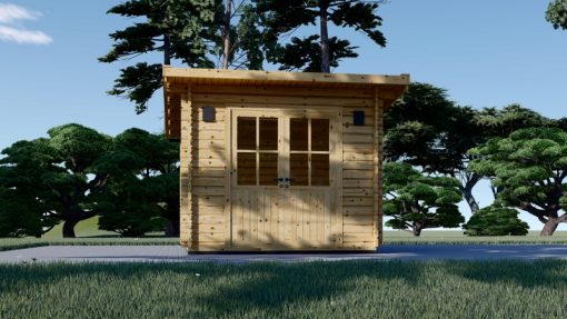 Houten hut – Malta 9m² (3m x 3m), 34mm