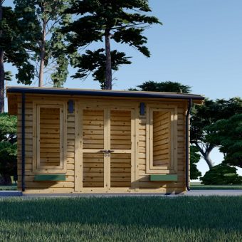 Houten hut – Poolhouse 12m² (4×3), 44 mm