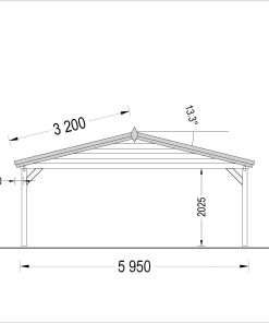 Dubbel carport klassiek 36m²