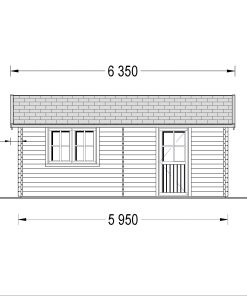 Houten garage 30m² (5m x 6m), 44mm