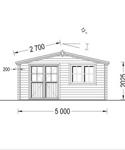 Houten hut – LILLE 19.9m² (5×4)