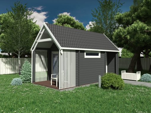 Houten hut Oslo (3 x 6 m), 44mm