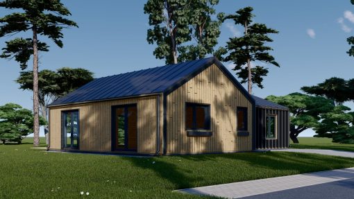 Houten huis – Valeri 80 m² (44 mm + 19 mm houten bekleding)