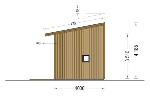Houten huis SOPHIA 20 m² (44 mm + houten bekleding)