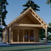 Houten hut – AGATA 39 m² (44 mm + houten bekleding)