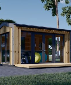 Tuinhuis – EMMY 12 m² (34 mm + houten bekleding)