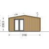 Houten hut – EMMY 25 m² (34 mm + houten bekleding)