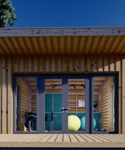 Tuinhuis – EVELIN 12 m² (34 mm + houten bekleding)