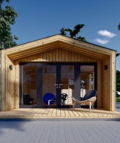 Houten hut – PIA 12 m² (34 mm + 19 mm houten bekleding)
