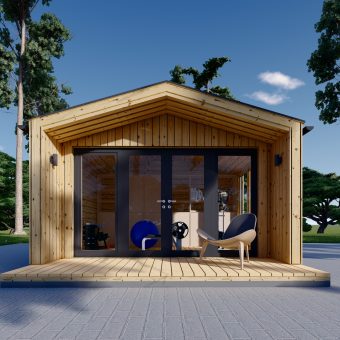 Houten hut – PIA 12 m² (34 mm + 19 mm houten bekleding)