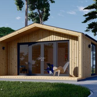 Houten hut – PIA 20 m² (34 mm + 19 mm houten bekleding)