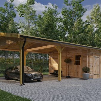 Garage met dubbele carport van 57 m², 44 mm